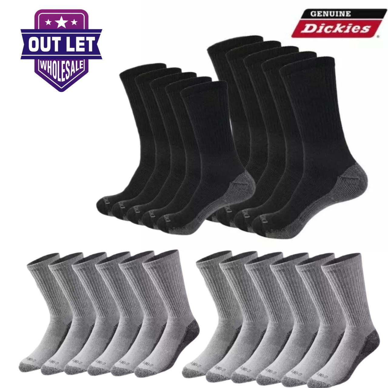 12 Pair Dickies Men’s Crew Work Socks Dri-Tech Extra Thick Reinforced Size 10-13