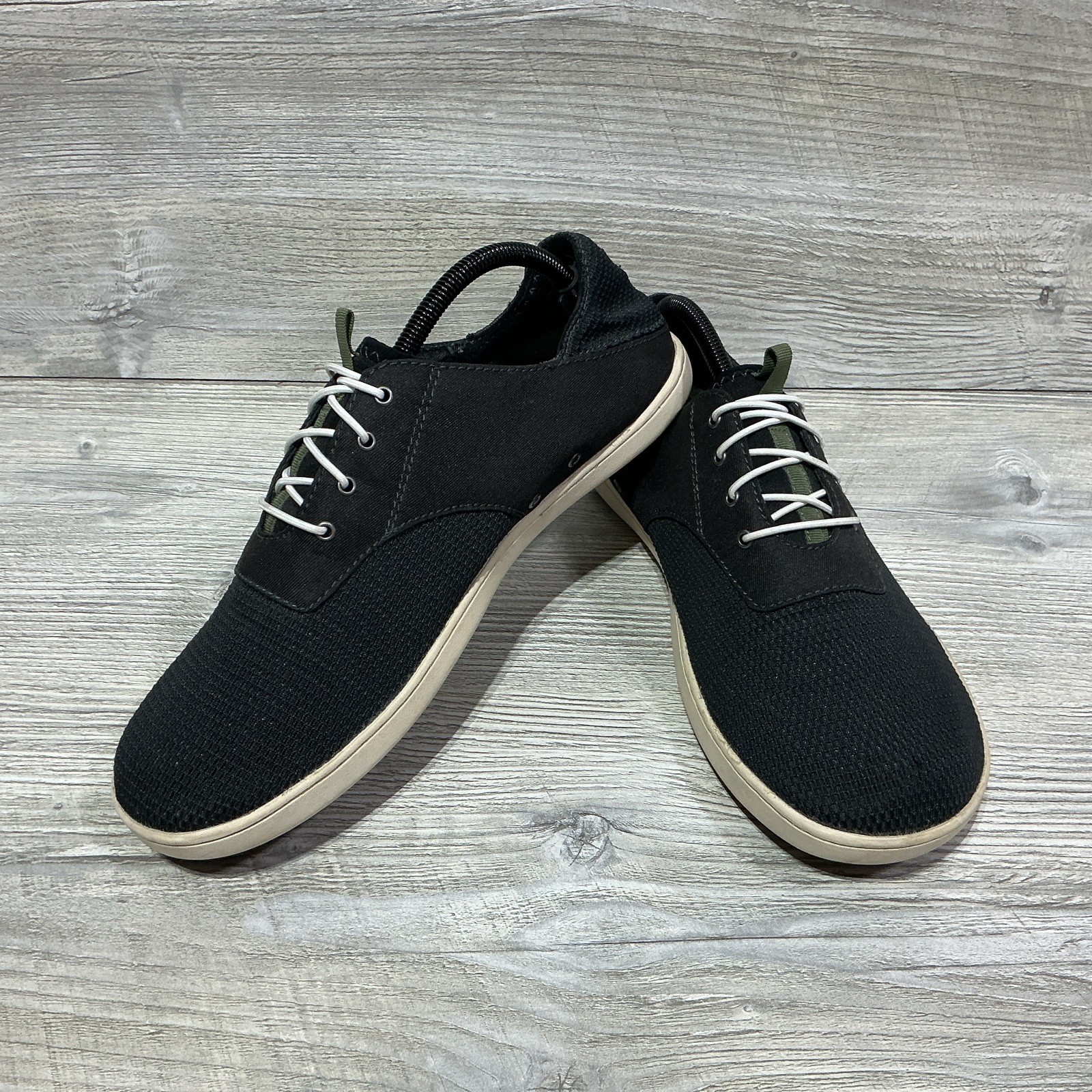Olukai Nohea Moku Mens Size 9.5 Black Mesh Boat Shoes Sneaker Slip On 10283-4040