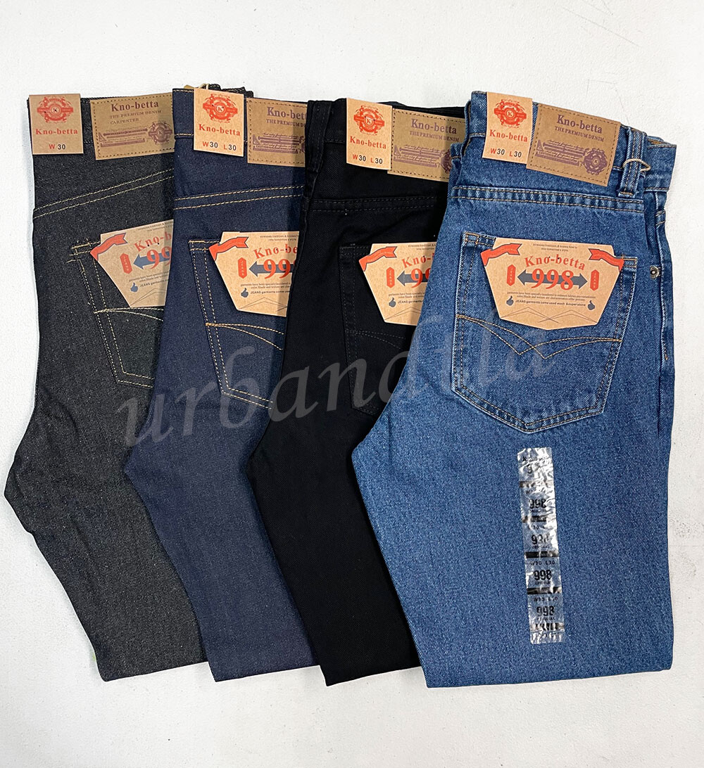 Men’s Regular Fit Straight Leg Denim Jeans Size 30-50 Kno Betta
