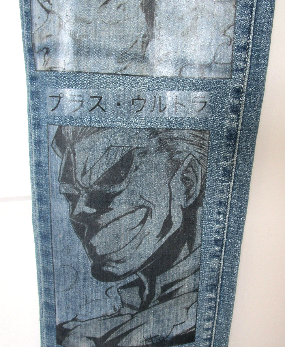 Levis 505 Hero Academia Graphic Print Straight Leg Custom Denim Jeans Women Sz 4