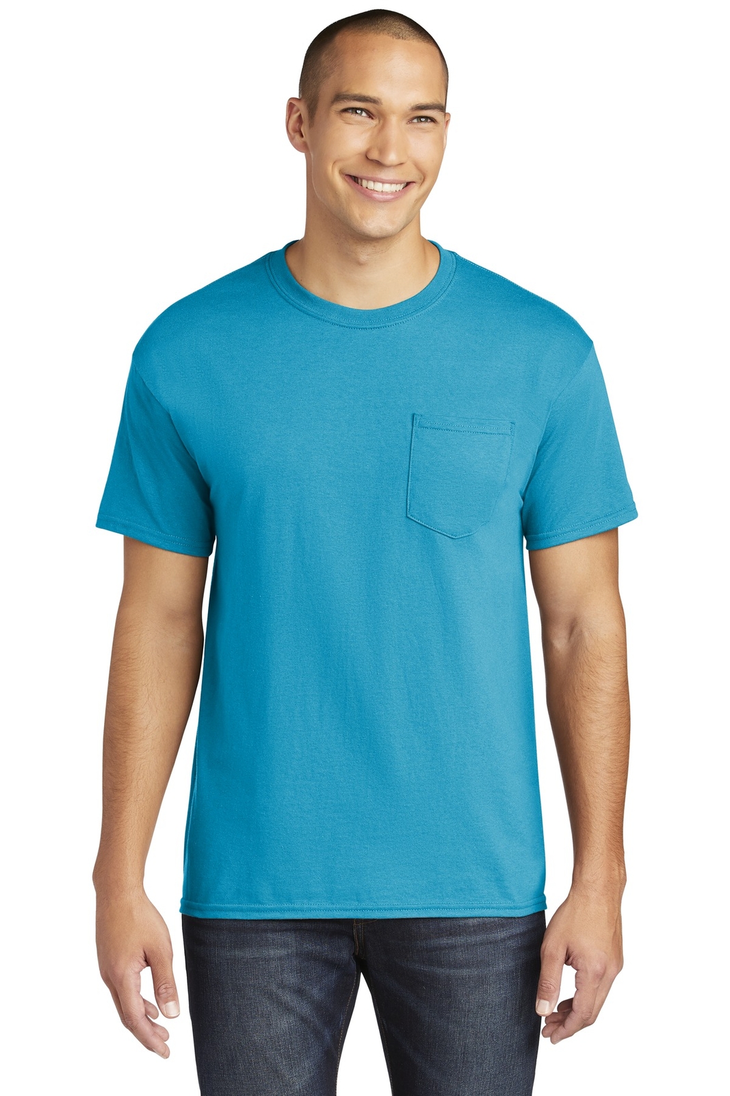 Pack Of 5 Gildan 5300 Mens Short Sleeve Heavy Cotton Stylish Pocket T-Shirt