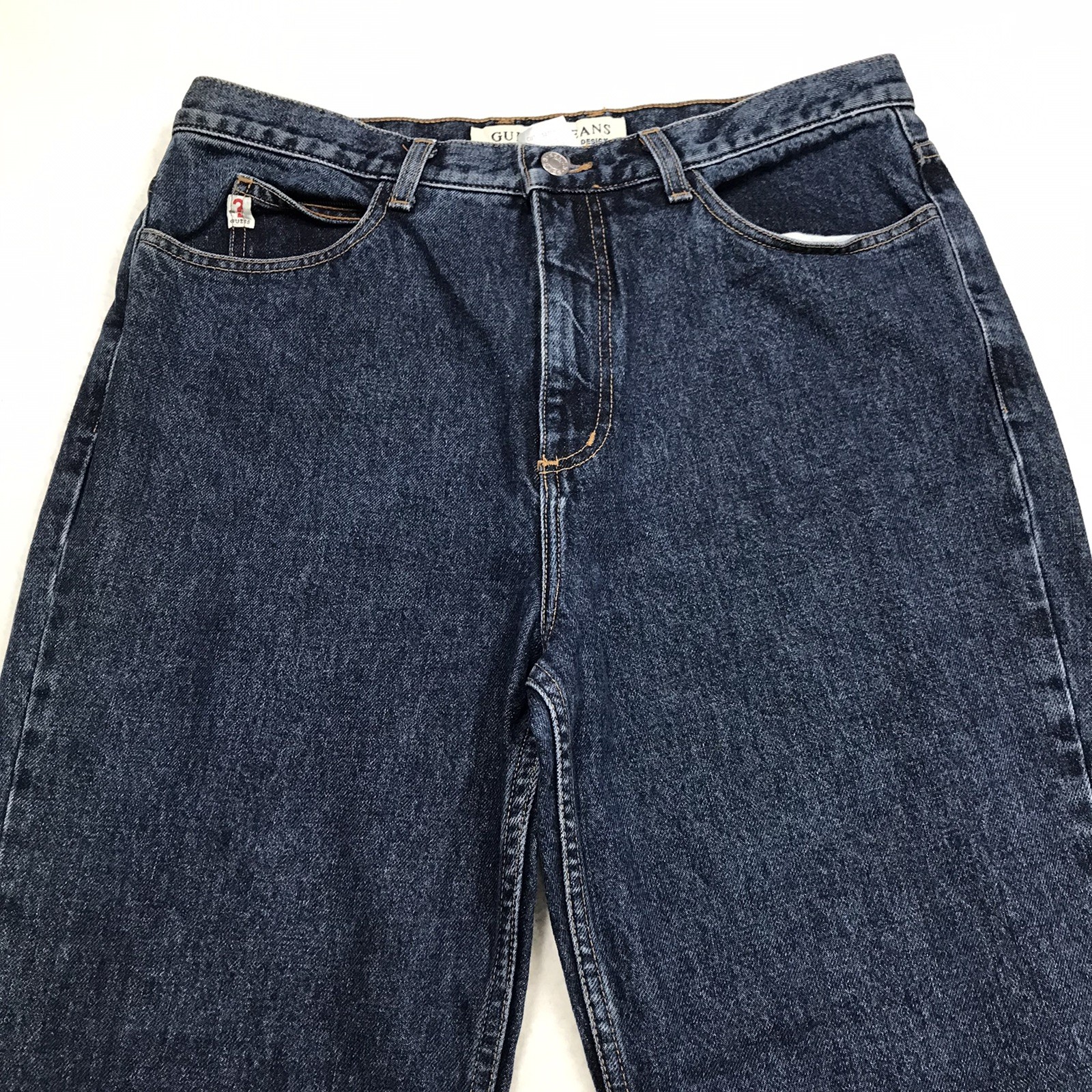 Vintage GUESS 1050 Jean Men 34×28 Tapered Relaxed Fit Dark Wash USA Made Denim