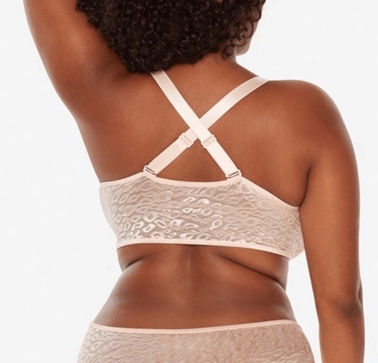 NEW- Ruby Ribbon Allure Sheer Demiette Bra Womens Shell Size 32 Lace Cheetah
