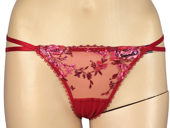 VICTORIAS SECRET VERY SEXY SHEER FLORAL EMBROIDERED THONG PANTY XS S M L XL XXL