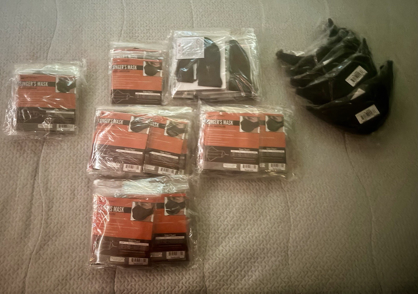 Black Protec Singer’s Masks S, M, L NEW Lot Of 53!