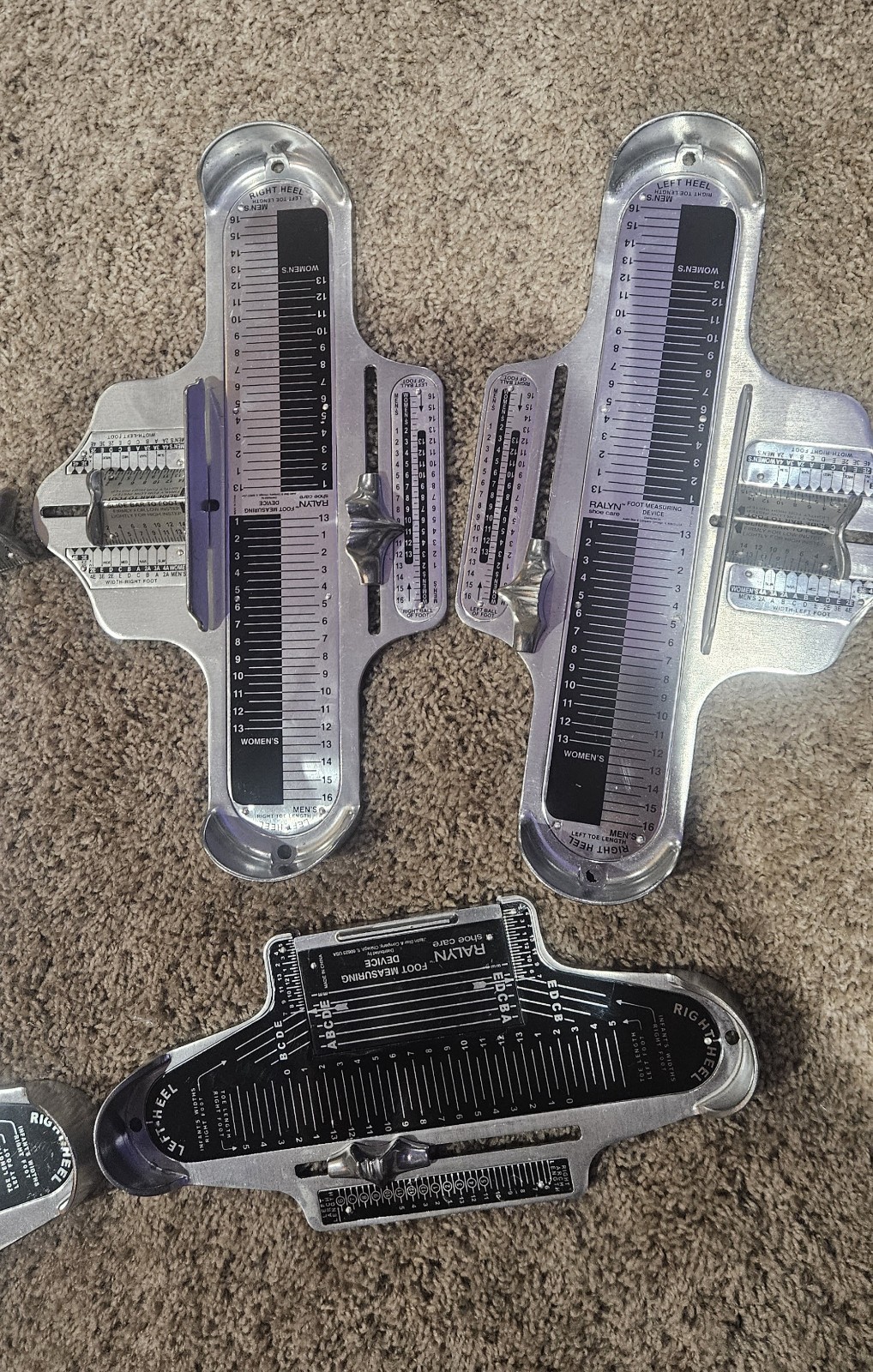 RALYN SURE FIT PREMIER ALL METAL FOOT SIZER / Lenght & Width Qty.6/ Adult/youth