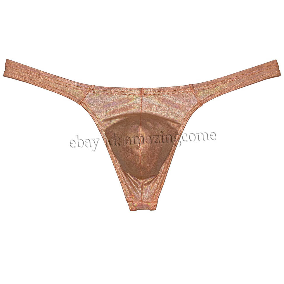 Men Gloss Bikini Thong Underwear Classics T-back Elastic Bulge Pouch Underpants