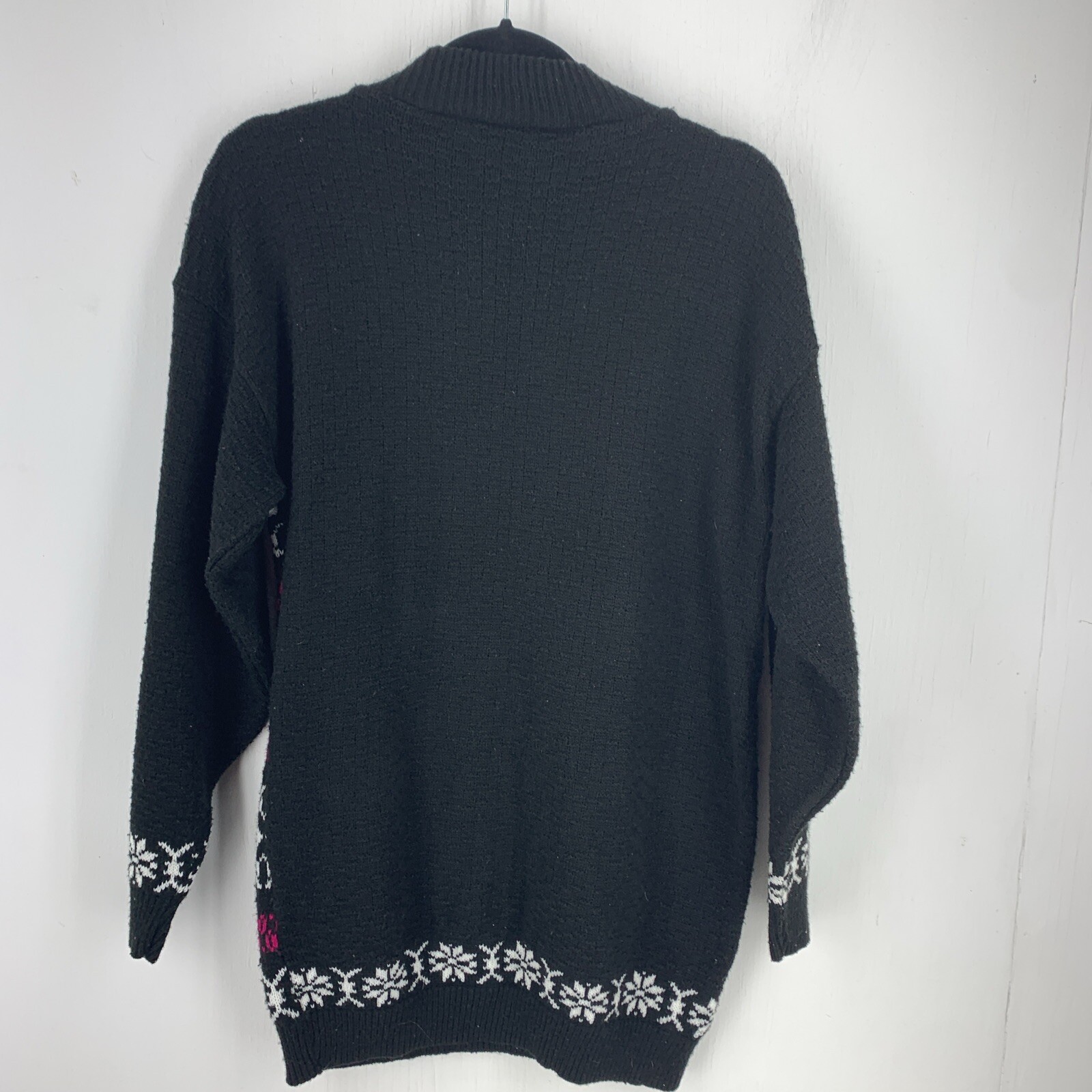 Vtg World Trade Knits Sweater Pullover Mock Neck USA Fair Isle Tunic