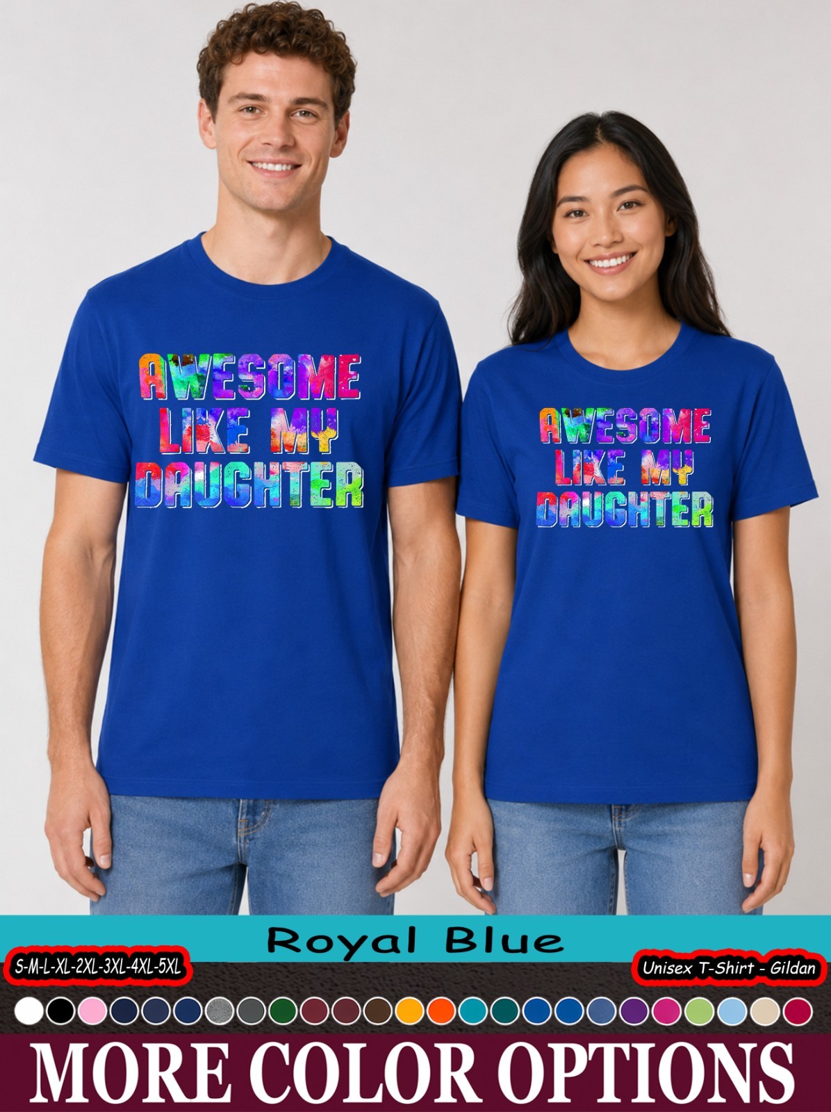 Proud Dad Awesome Like My Daughter Graphic Tee Father Gift