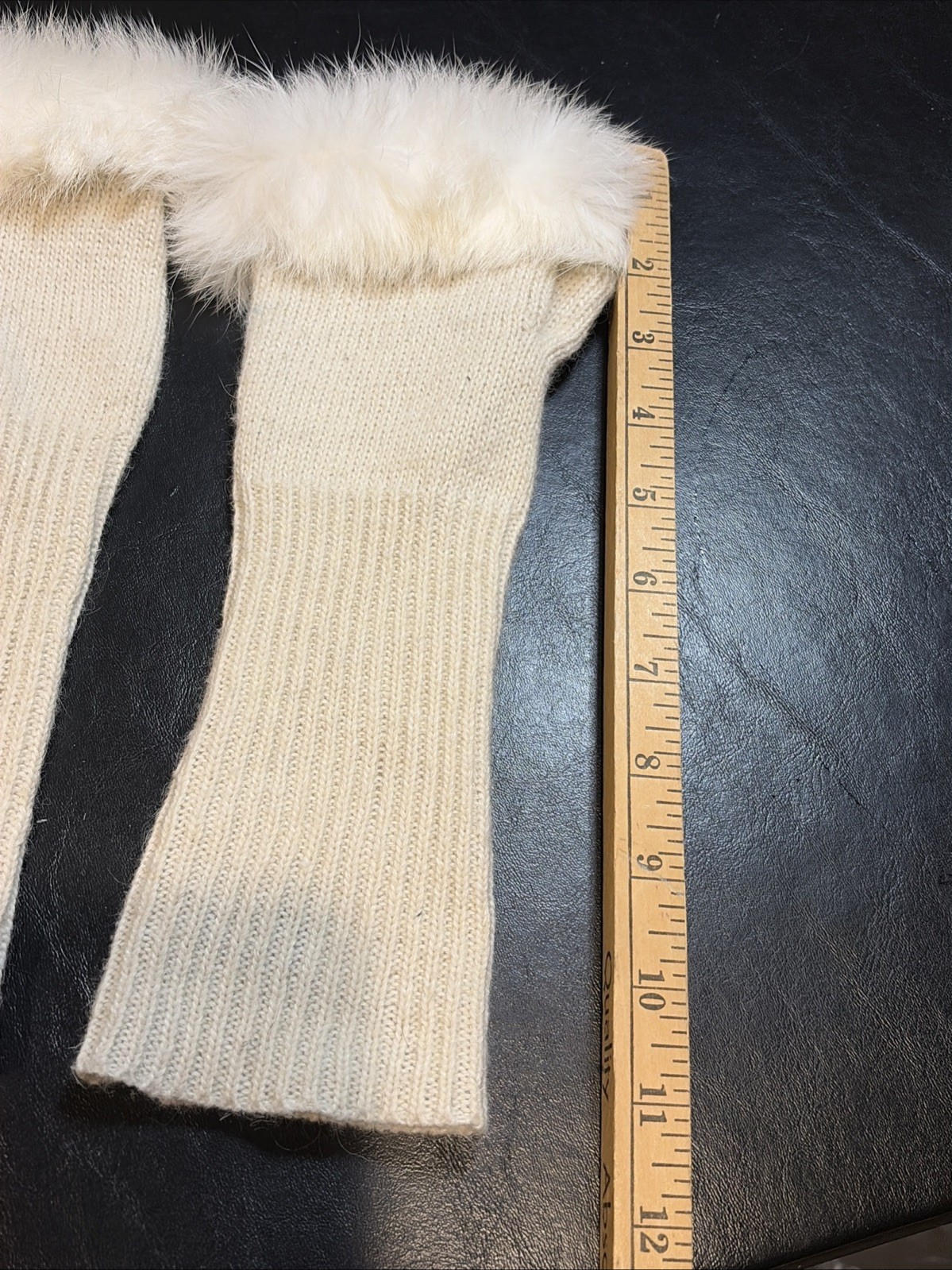 Women Fingerless Gloves Faux Fur Knitted Fall Winter Warmer Wrist