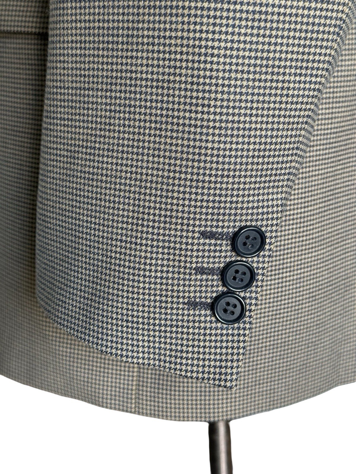 Vintage Men’s Marks & Spencer Houndstooth Blazer 44R Navy/Beige Machine Washable