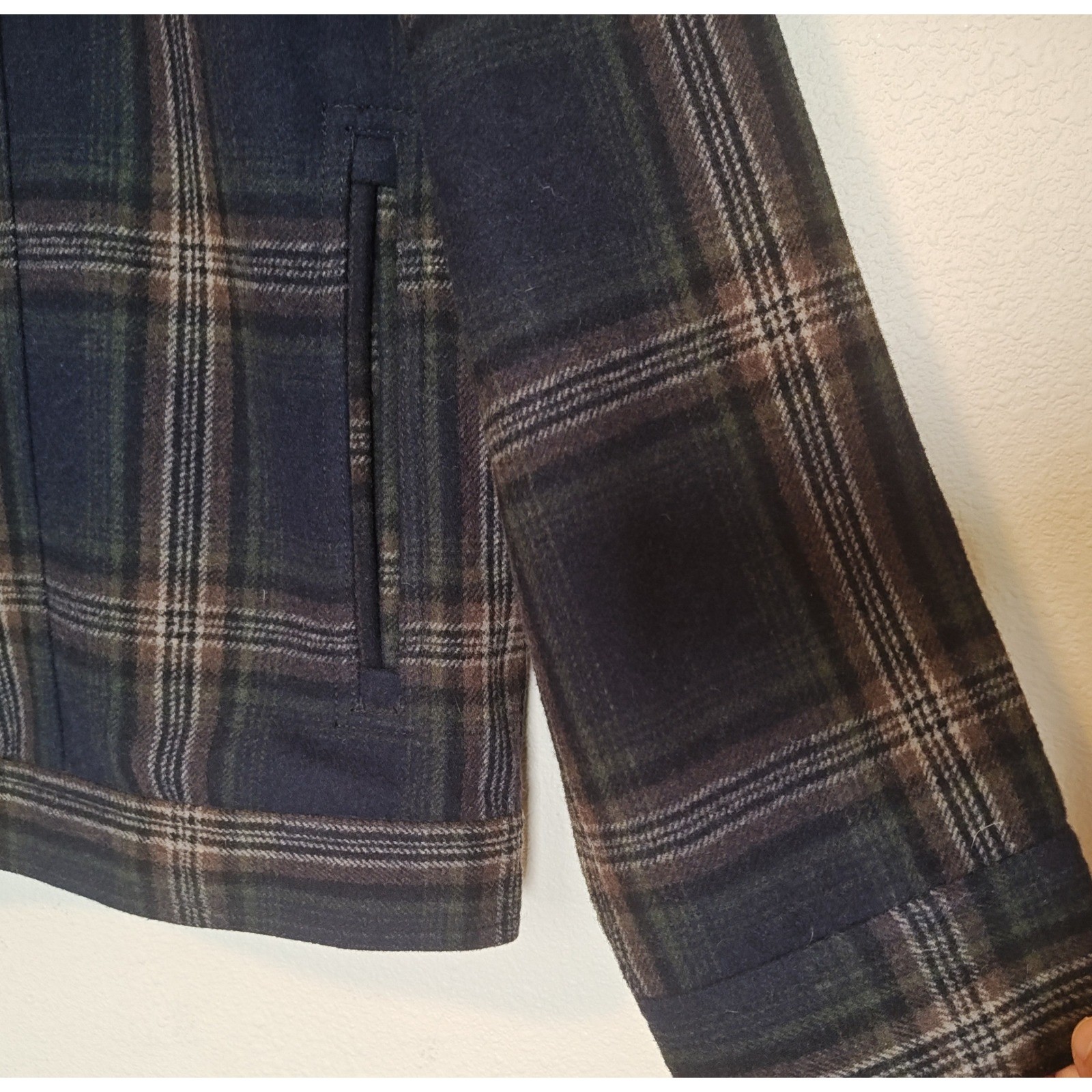Prana Pinnacle Wool Blend Shirt Jacket Mens XXL Brown black Plaid Sherpa Collar