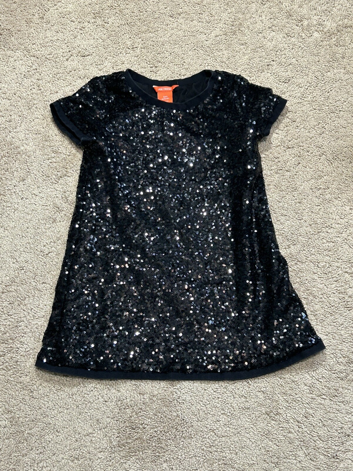 Joe Fresh Girls Shirts Size Small Black Embellished Sequin Classic Dressy