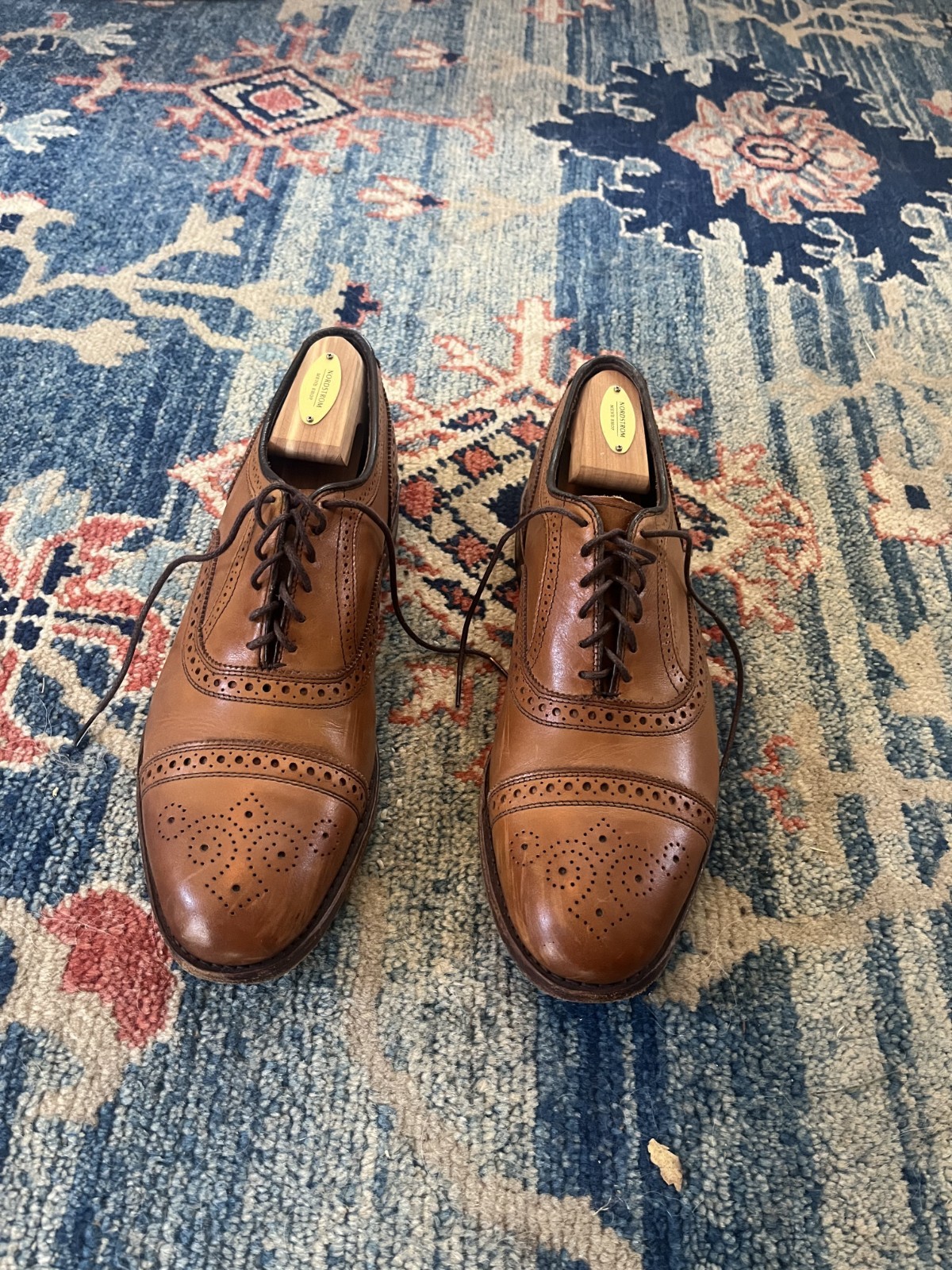 Allen Edmonds Strand Men’s Size 10 D Brown Leather Oxford Cap Toe Dress Shoes