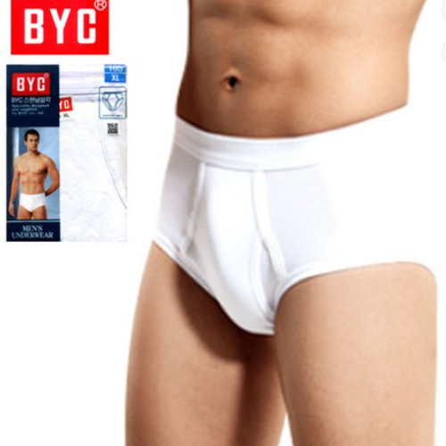 BYC Men’s Cotton Briefs White 100% Cotton Basic Slim Fit In-Band Underwear