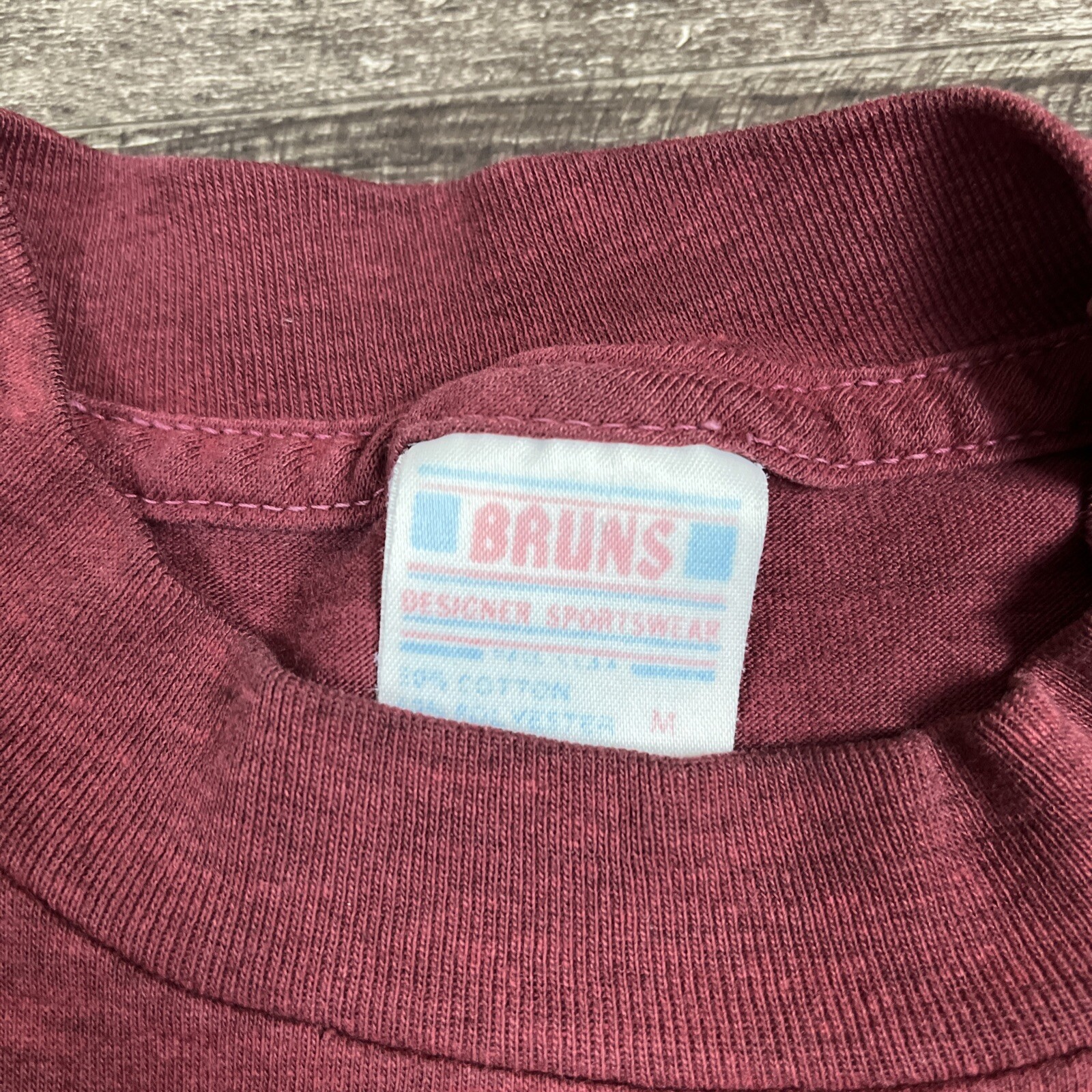 Vintage 1980s #1 Dad Graphic Tshirt Burgundy Medium VTG Casual