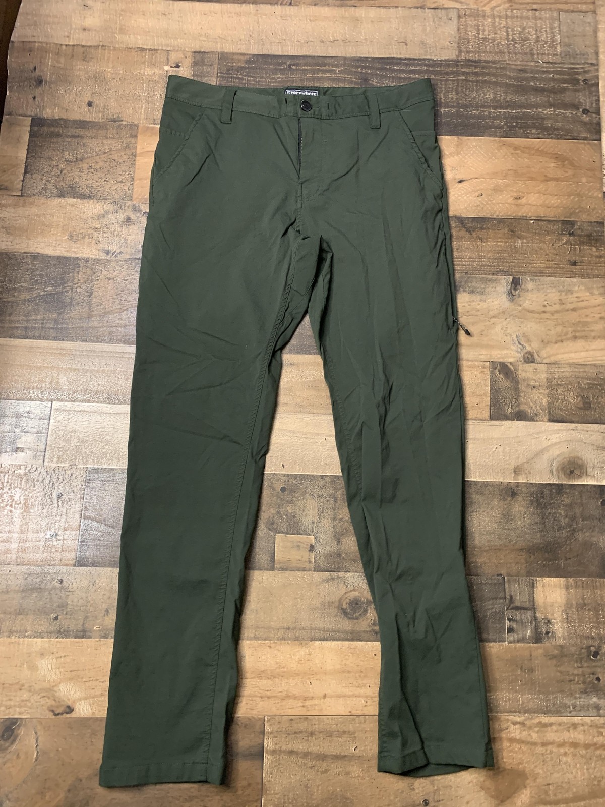 686 Everywhere Pants Mens 34×30 Green Slim Fit Stretch Hiking Tech Softshell