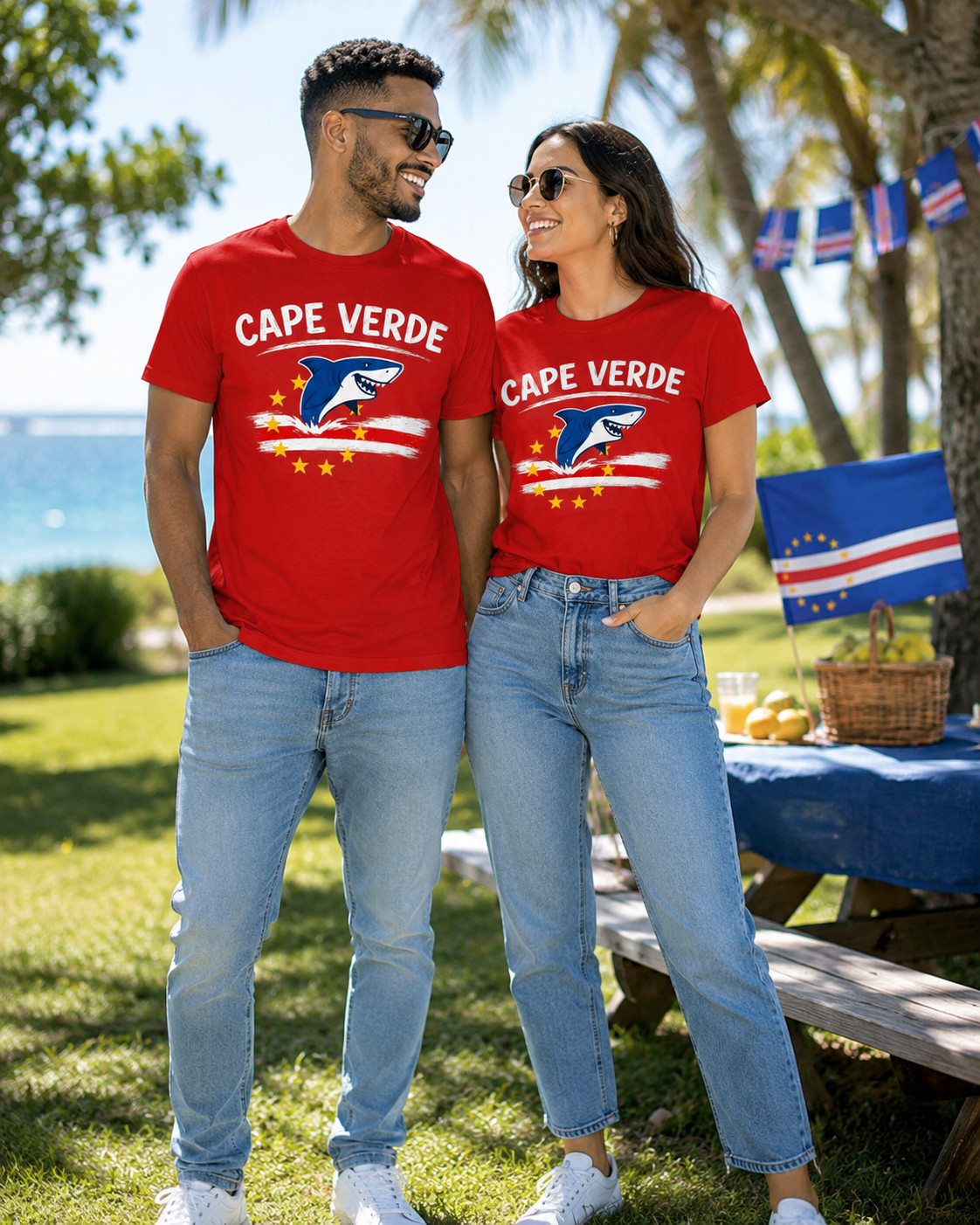 Cape Verde Flag Verdean Day Football Mens Light Cotton T-Shirt