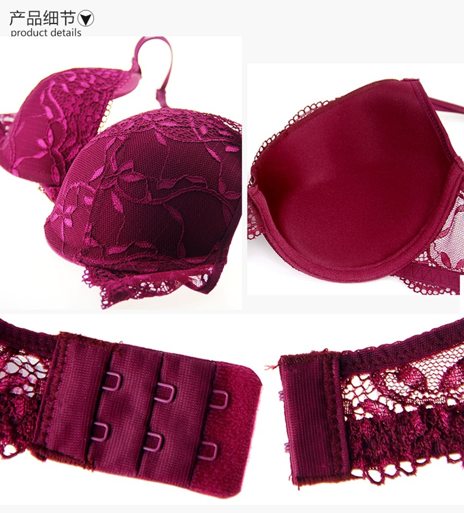 Floral Embroidery Underwire Bra Lot Push Up Padded Enhancer Bra Set Panties AB C