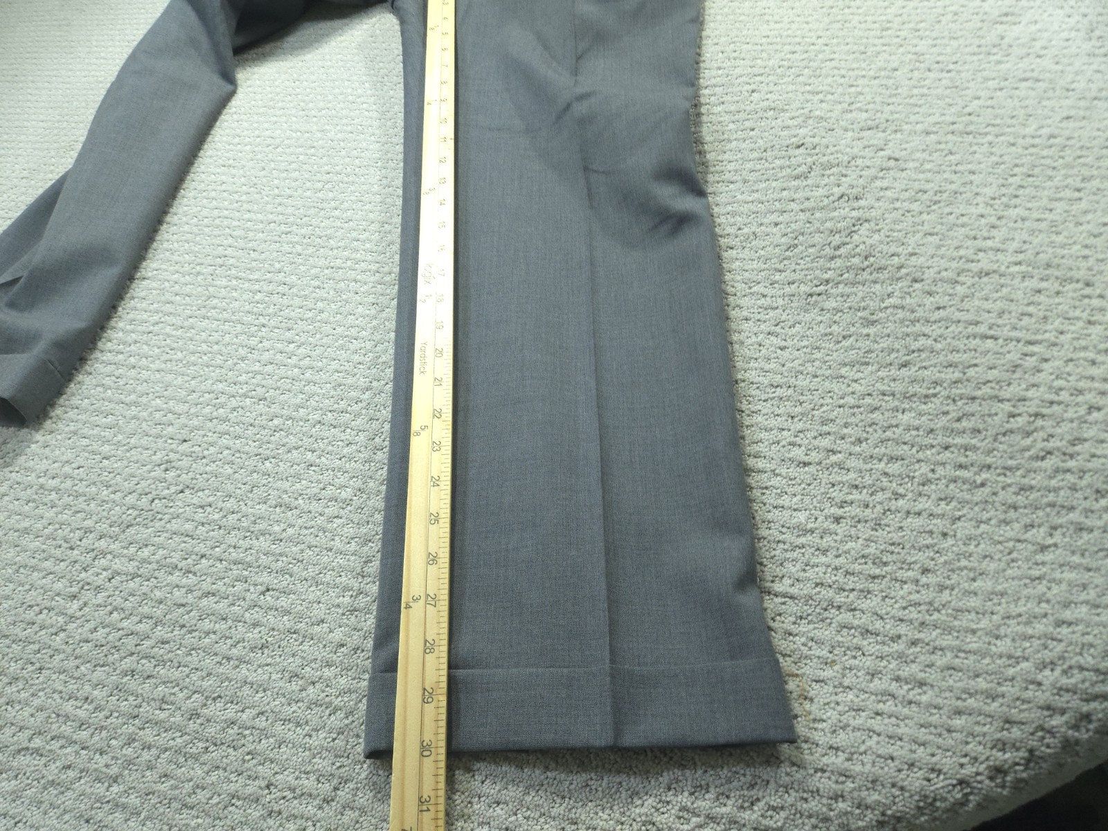 Ralph Lauren Pants Mens 36×30 Gray Wool Dress Trousers Stretch Total Performance
