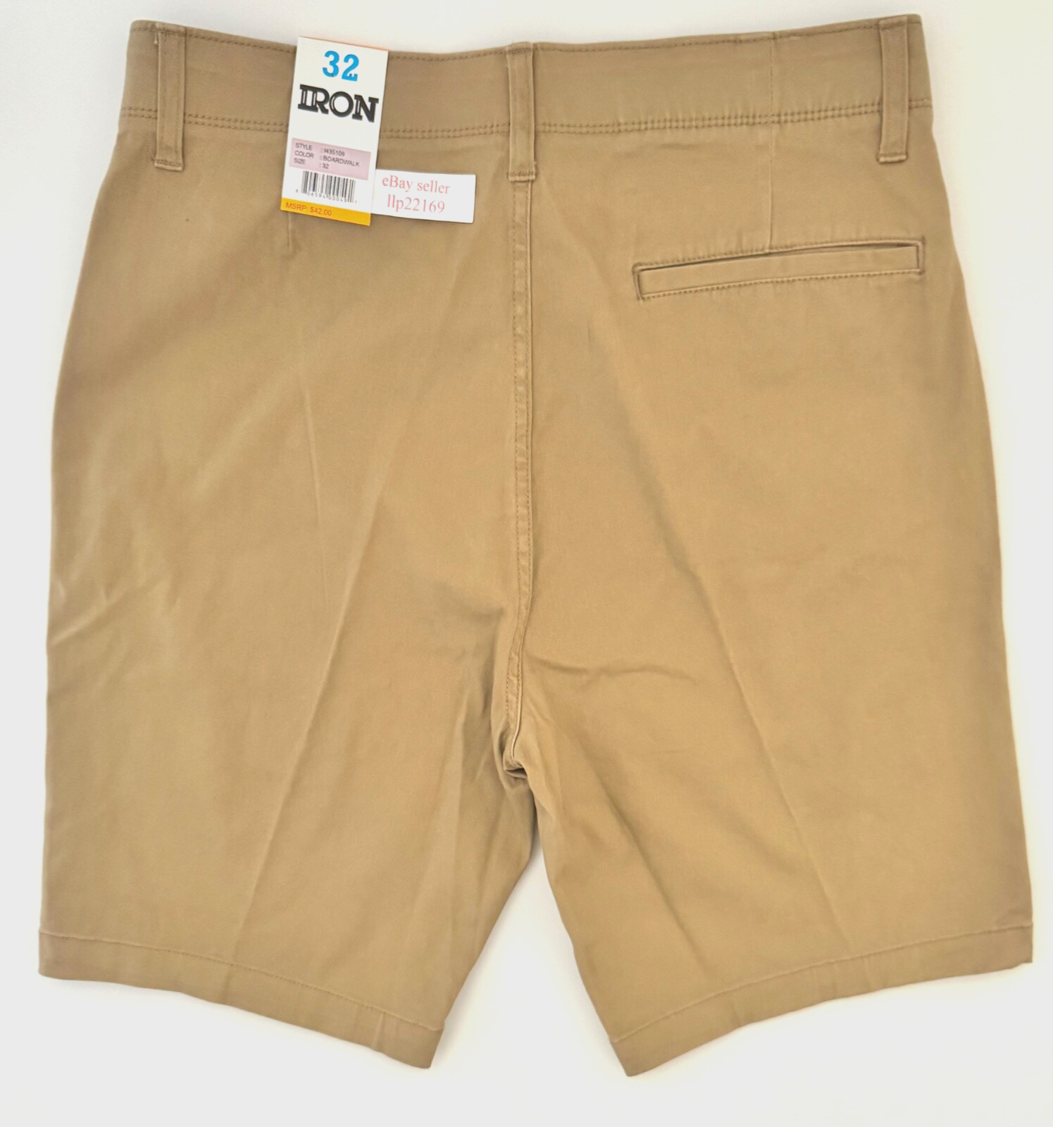 IRON CO Men’s Stretch Shorts (SIZE 32) Flex Waist Flat Front BOARDWALK New Tag!