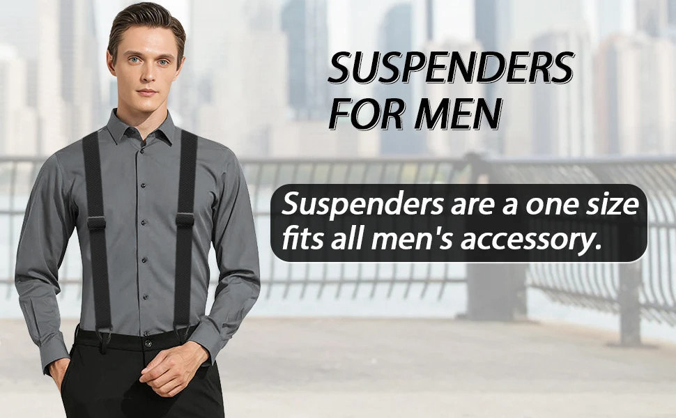 Heavy Duty Elastic Suspenders for Men Trouser Pants Braces Strap Work Belt