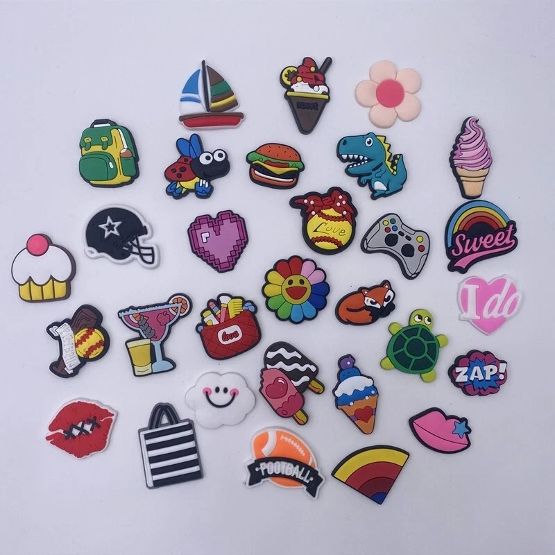 Lot of 60 PCS Random Different Clip Shoe Charms for Shoe Decoration Lovely Cool
