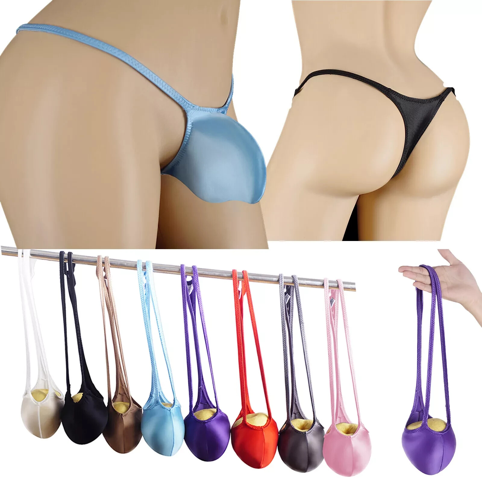 MENS SEXY OIL GLOSS GRAPE SMUGGLERS MICRO THONG-RED (MEDIUM 28-32)