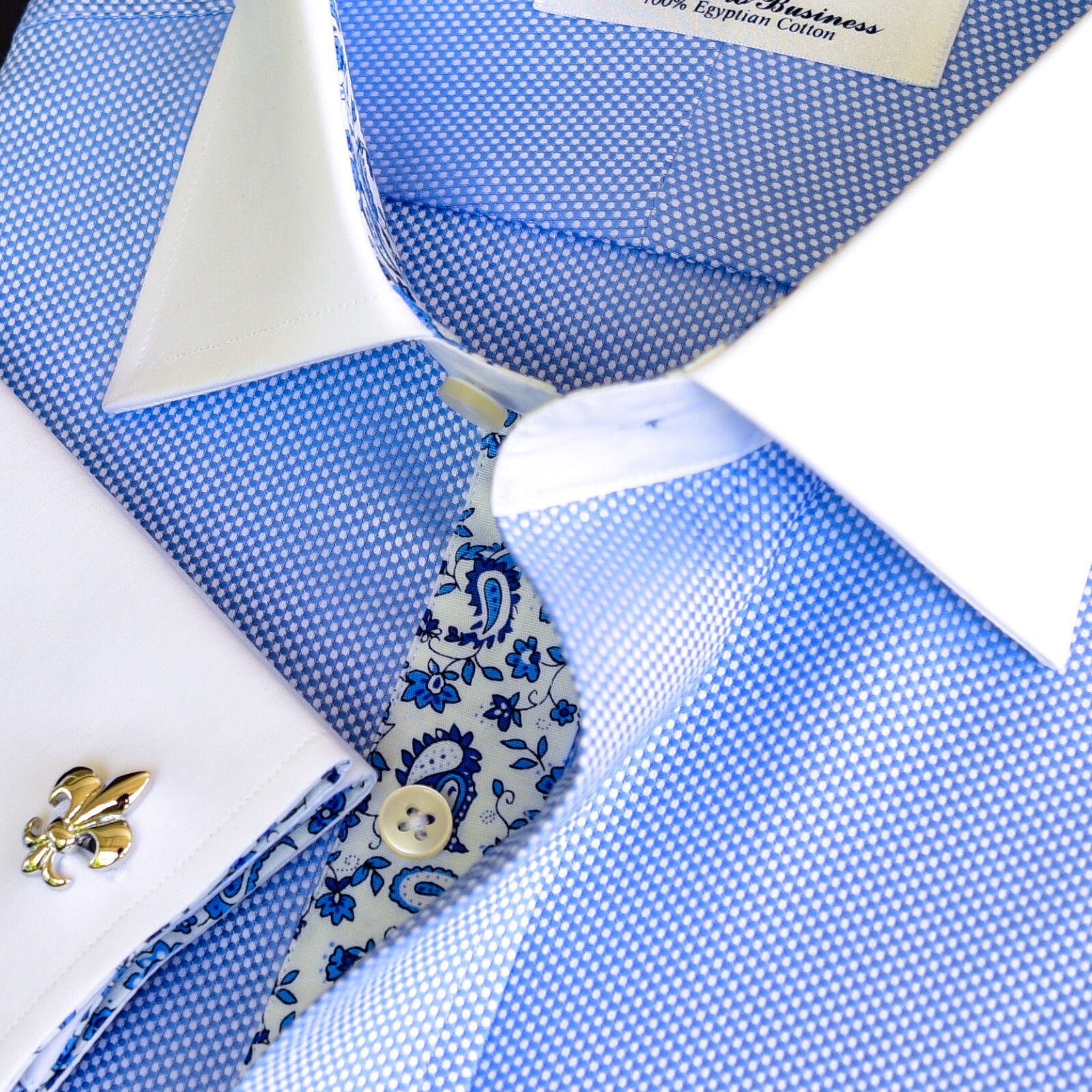 Light Blue Oxford Formal Business With Romantic Inner Lining Professional Dress