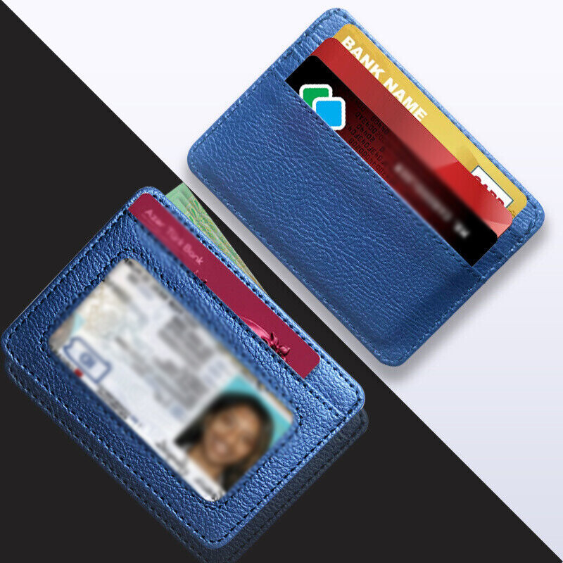 Slim Minimalist Front Pocket Wallet,RFID Blocking Credit Card Holder ID Window