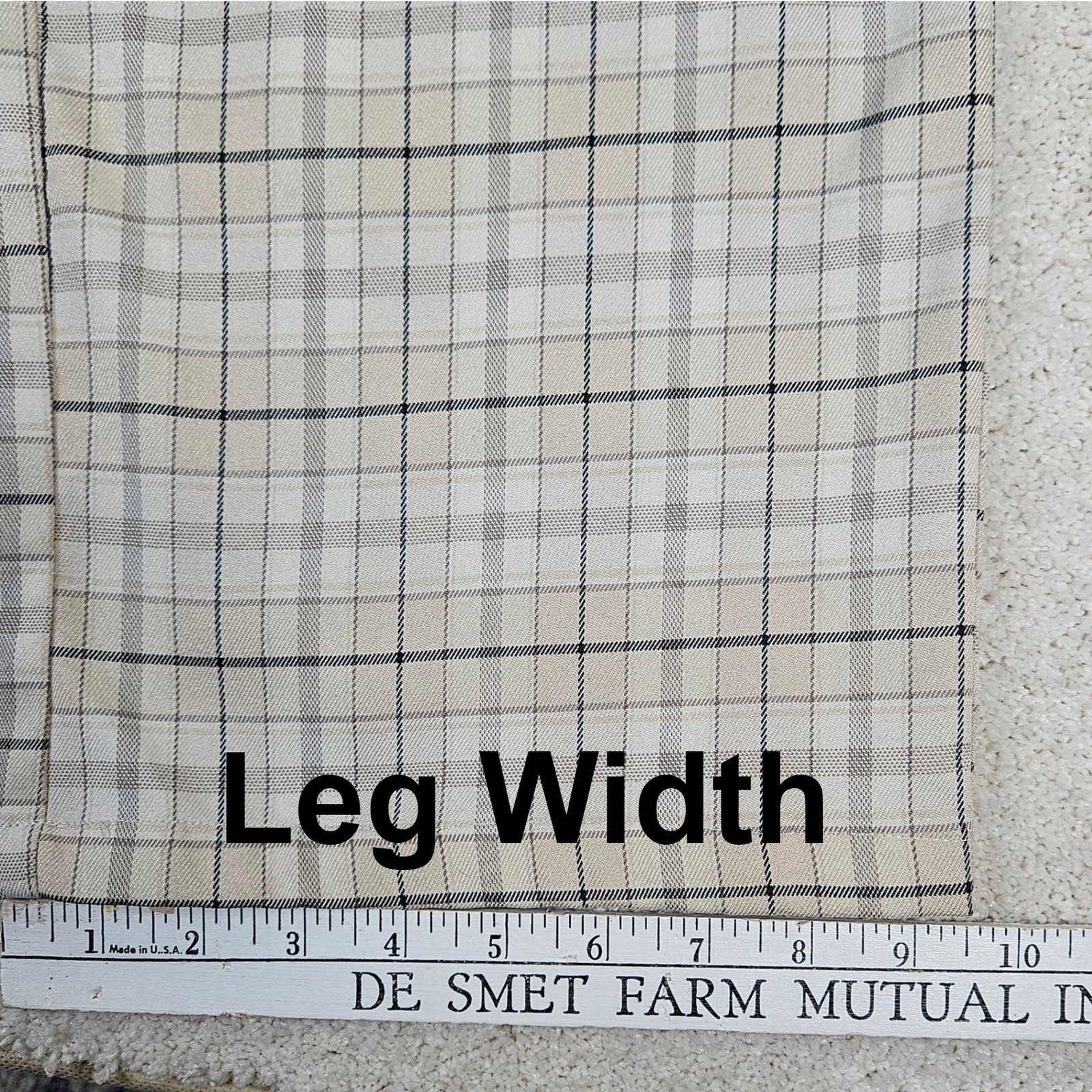 Womens Y2K Full Tilt Plaid Pants Beige Black Checkered Comfort Career Size XL