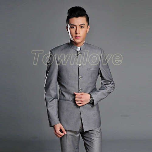 Mens Single Breasted Mao Suit Oriental Chinese Tunic Jackets Pants Blazers Sets