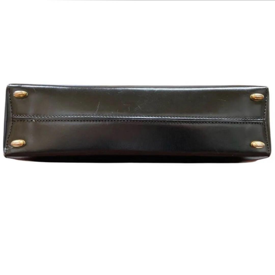 CELINE Shoulder Bag Leather Black Vintage Authentic From Japan