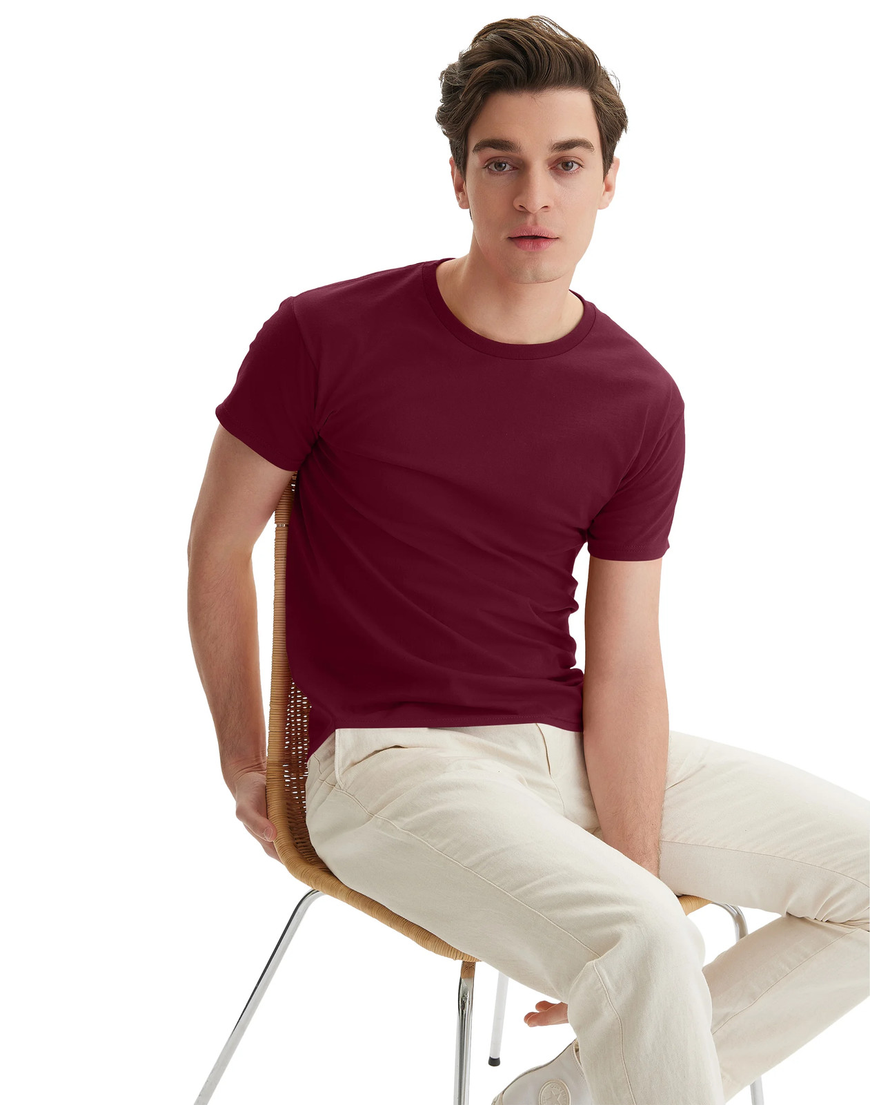 Hanes Men Crew neck T-Shirt 4-Pack ComfortSoft 100% Cotton Heavyweight Tee Plain