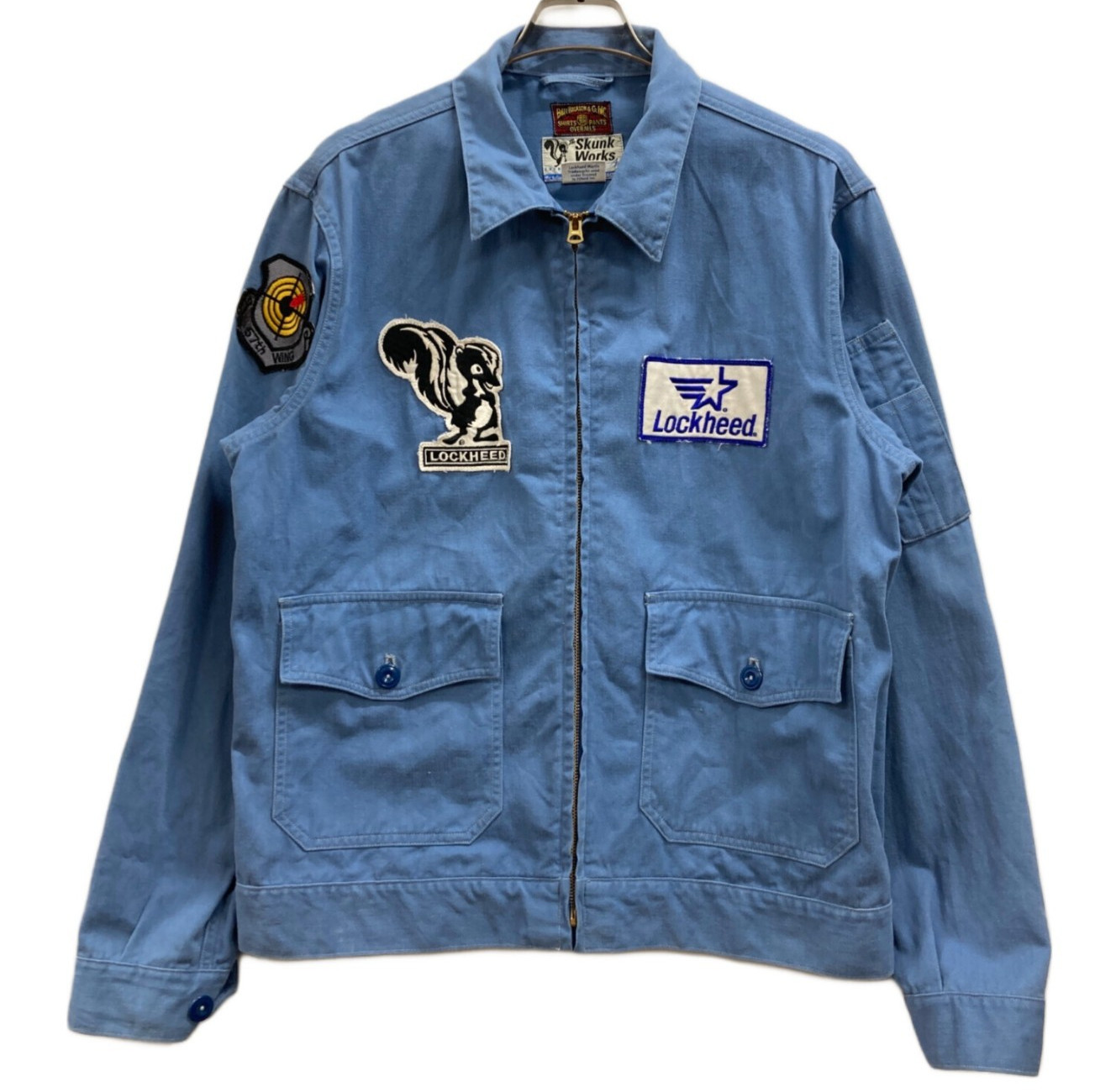 BUZZ RICKSON’S Skunk Works LOCKHEED COTTON DRIZZLER JACKET Size L Blue