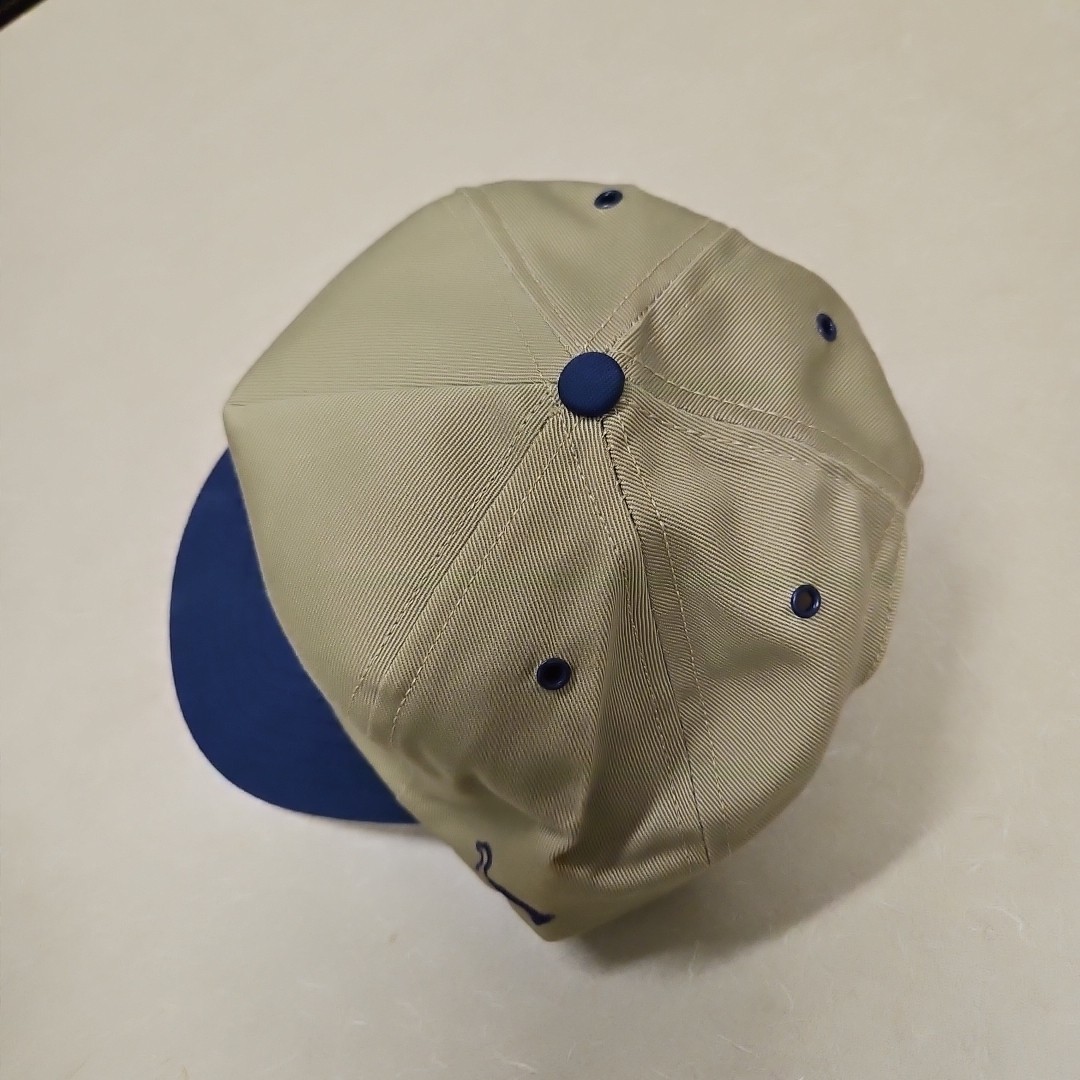 Duxbak Vintage 90’s canvas embroidered logo snapback hat cap 2tone Blue Beige…