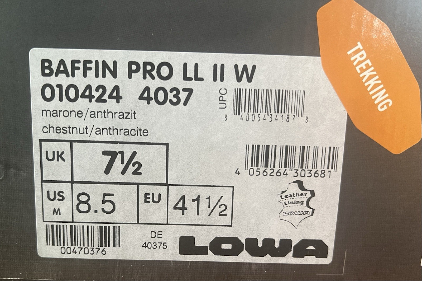 8.5 Wide Lowa Baffin Pro LL II Hiking Boots Men New with Box Made In Germany