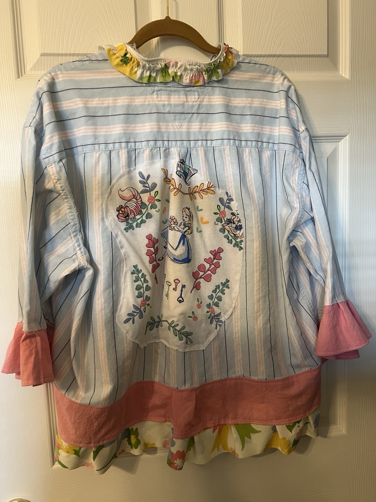Upcycled Duster 3/4 Sleeves Alice In Wonderland