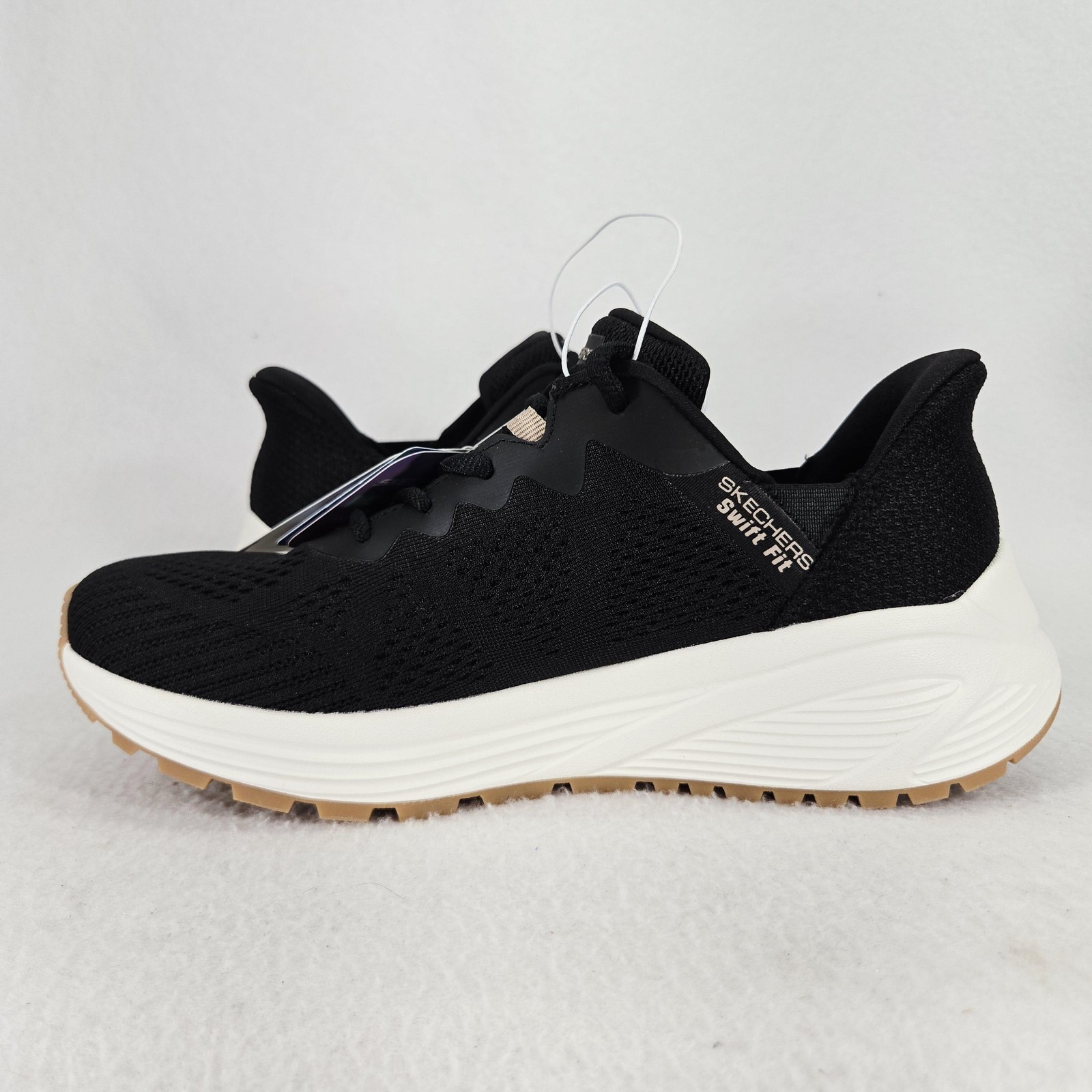 Skechers Swift Fit Shoes Womens 6.5 Black Memory Foam Machine Washable Sneakers