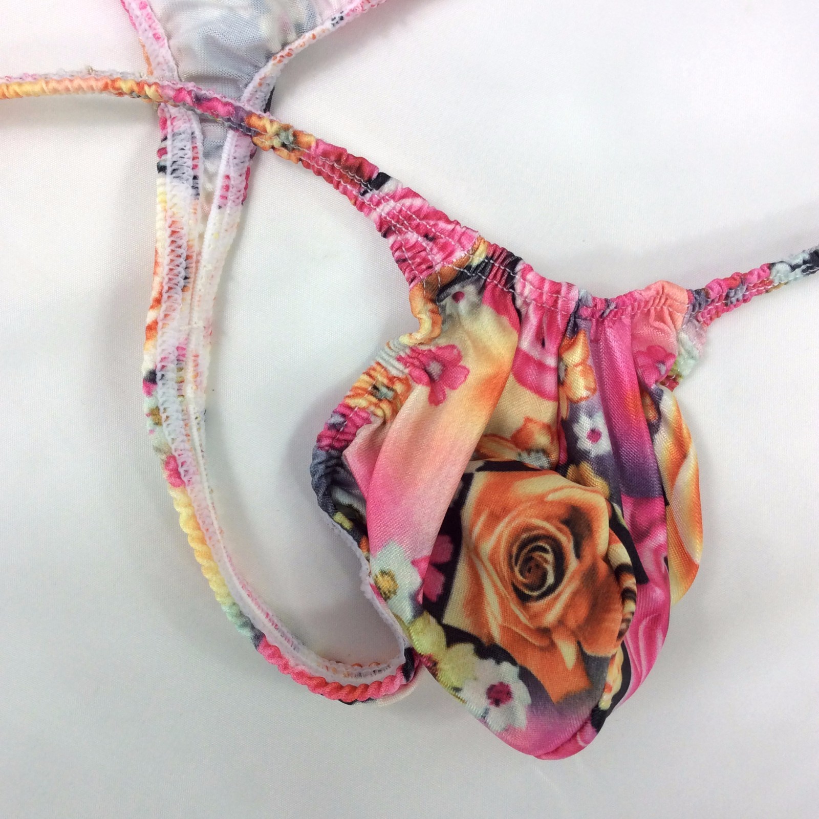 K403 P Sexy Mens String Thong Grape Smugglers Contoured Pouch Pink Floral Print