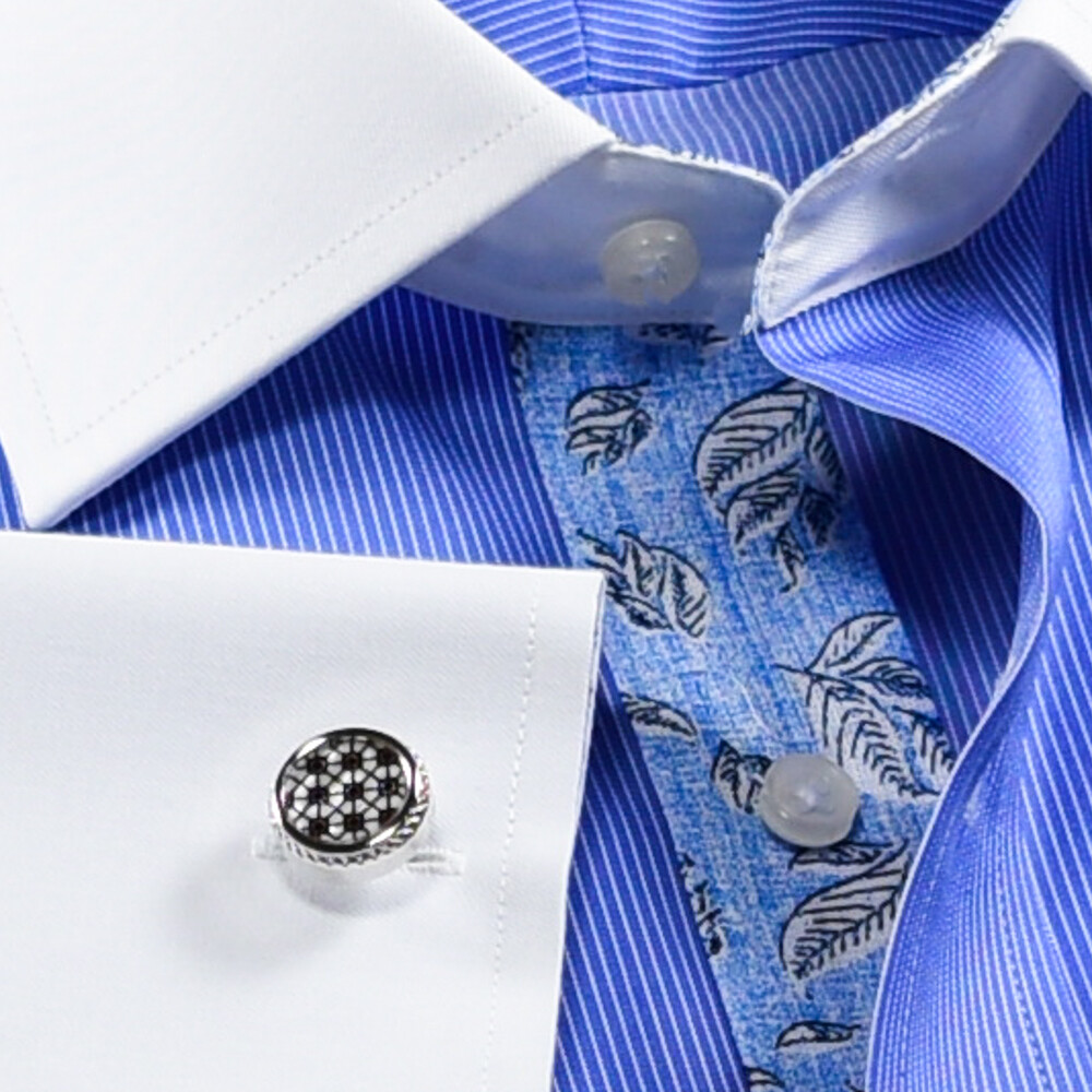 Blue Mini Stripe Formal Business With Romantic Inner Lining Professional Dress