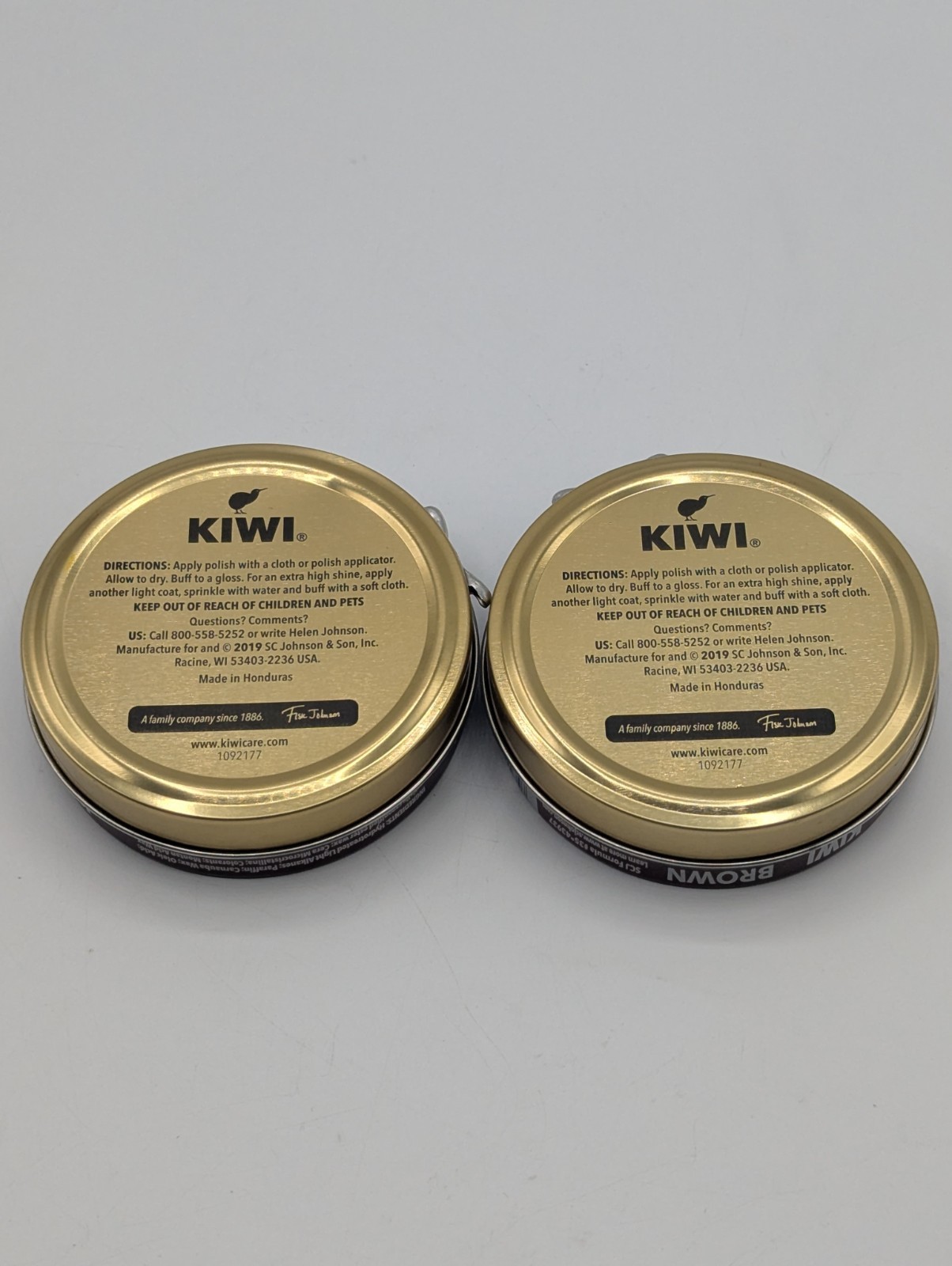 2-Pack Kiwi BROWN Shoe Polish 2.5oz/70g – Renews & Protects Brown Leather New
