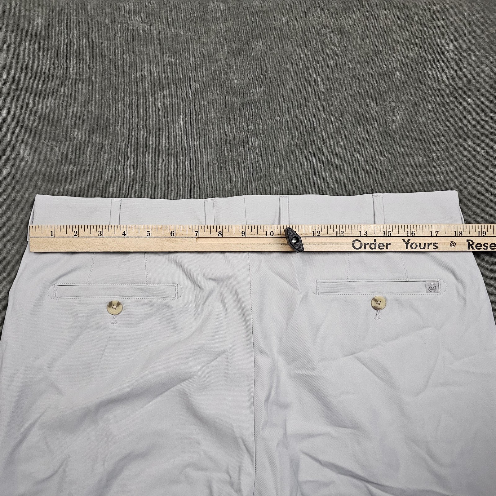 Peter Millar Salem Shorts Mens 36 Gray Performance Golf Chino 9in Inseam