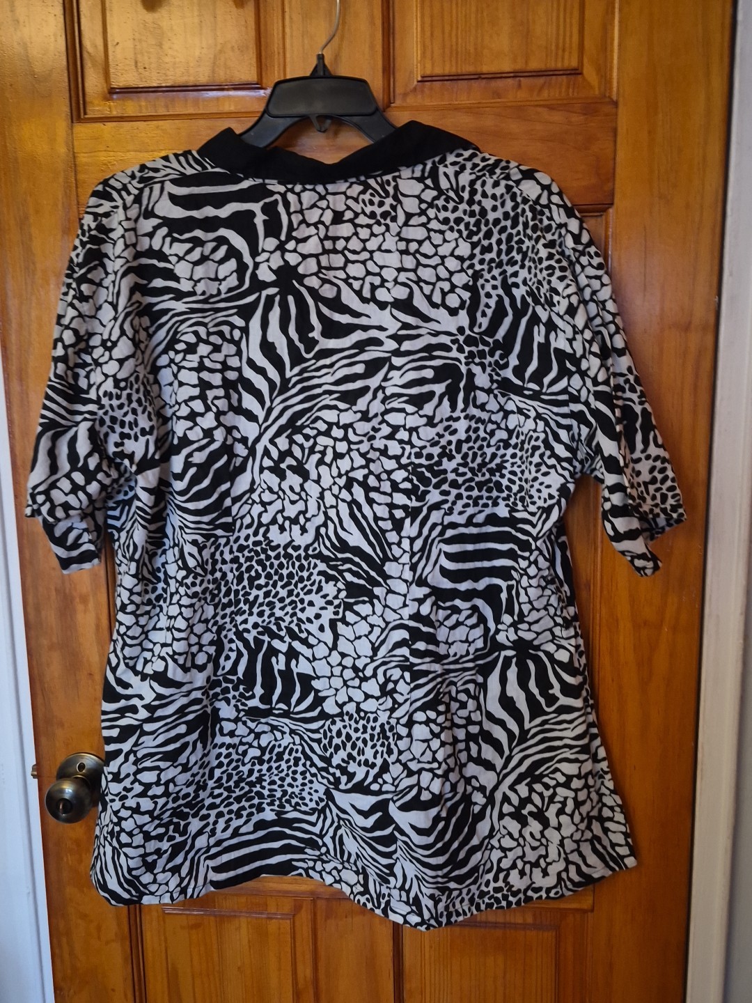 Magic Women’s Cotton Summer Top Long Blouse Black & White Size 2X NWOT