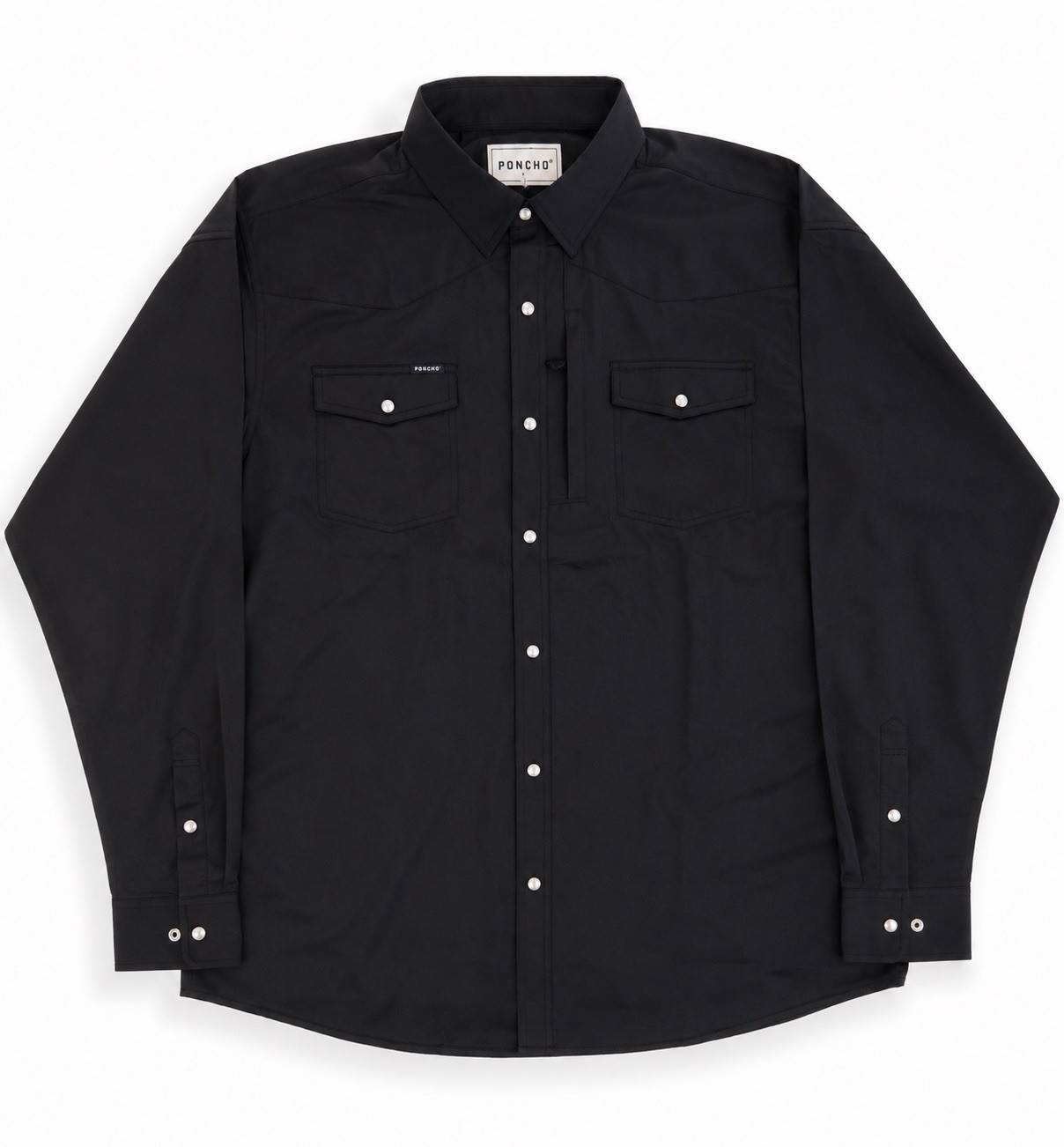 Poncho Men’s Shirt The Piedras Negras Pearl Snap Long Sleeve Medium Slim Fit