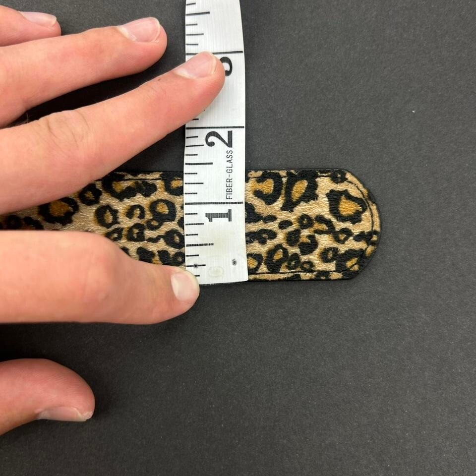 Vintage Style Cheetah Leopard Print Fur Belt American Western Boho Black and Tan