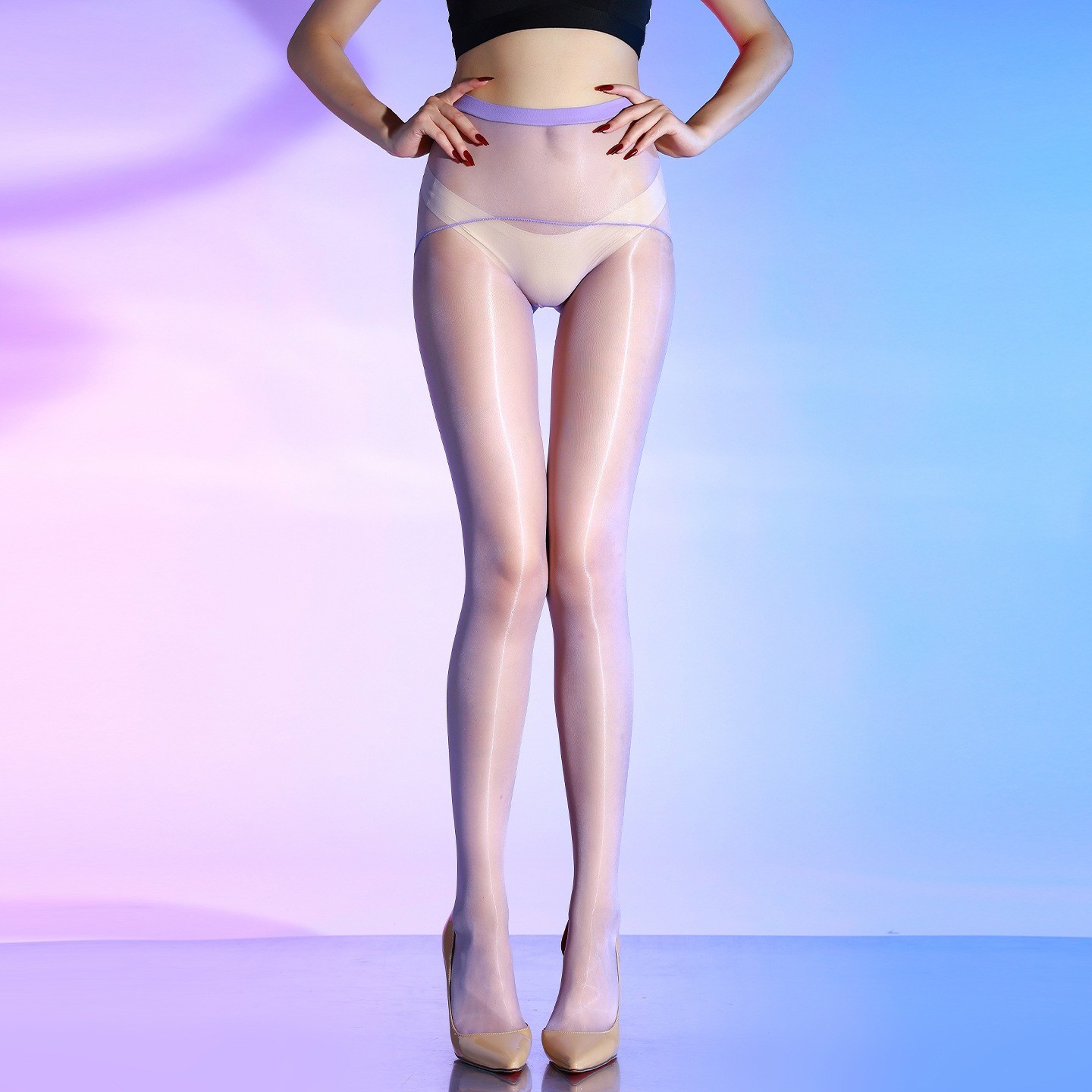 5D Seamless Oily Shiny Glossy Stockings Tights Ultra-Thin Sheer Nylon Pantyhose