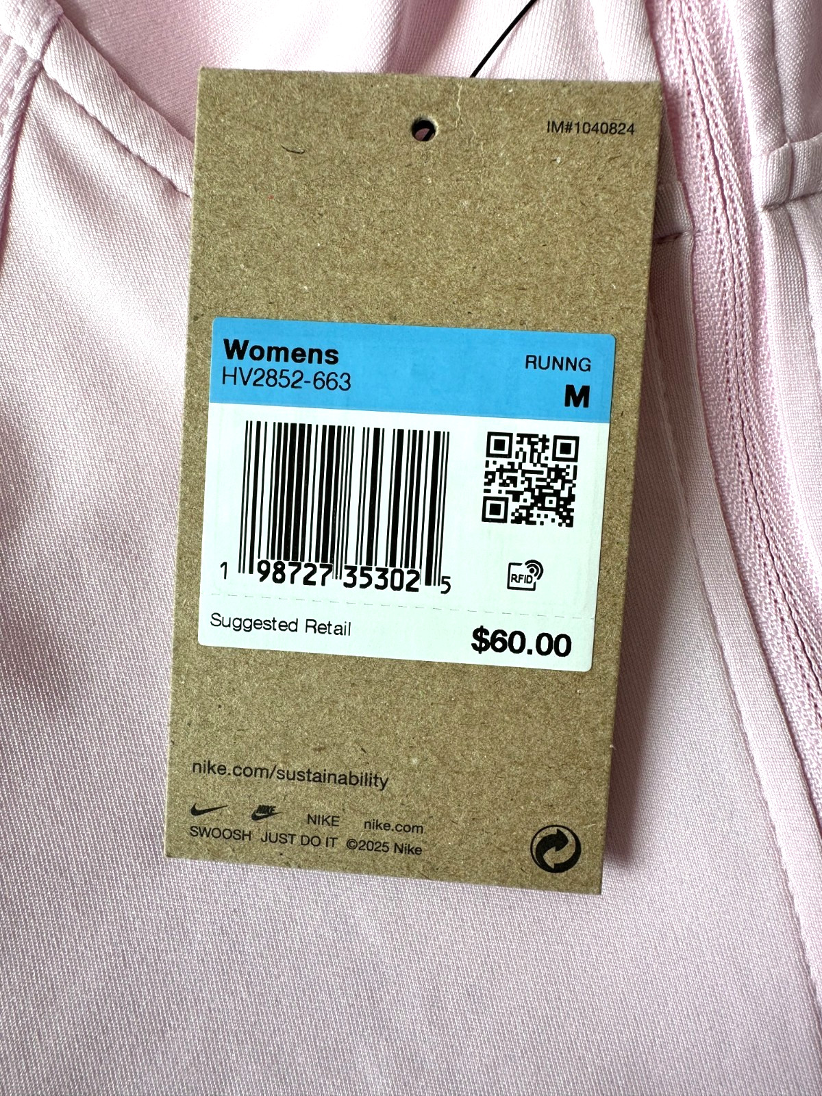 $60 Nike Women’s Dri FIT Fitted Half Zip Top-HV2852663-Pink Foam-Medium-New Tag