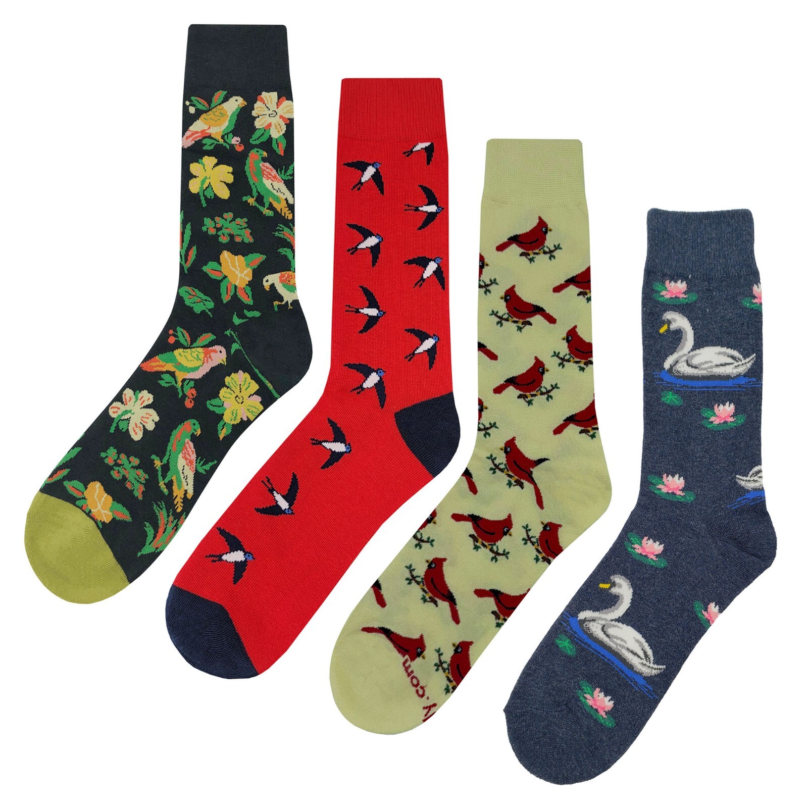 NWT Bird #2 Dress Socks 4 Pack Novelty Men 8-12 Crazy Fun Sockfly
