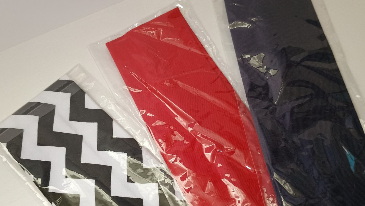 3 Wide Stretch Basic Headwraps – Black/White, Red, Navy Blue